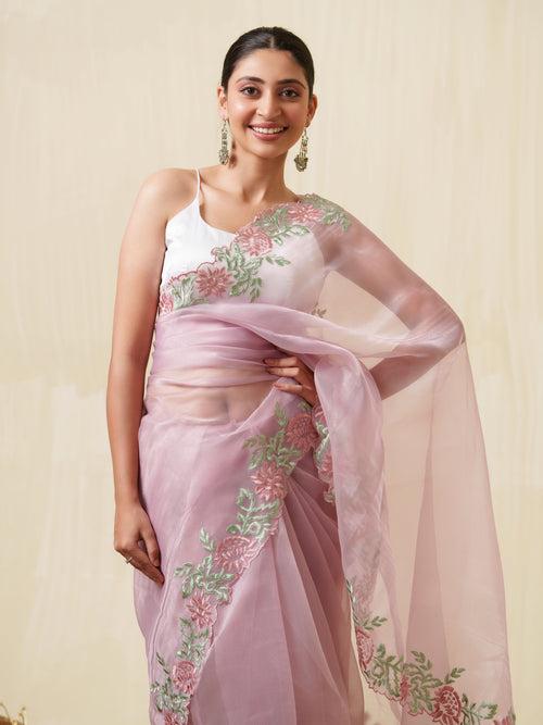 Saima pink saree