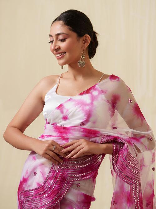 Jiya pink saree