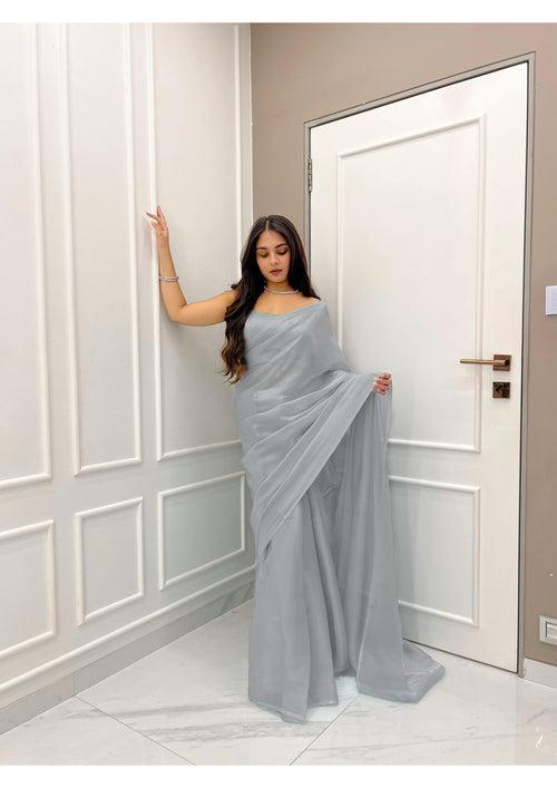 Lavanya grey saree