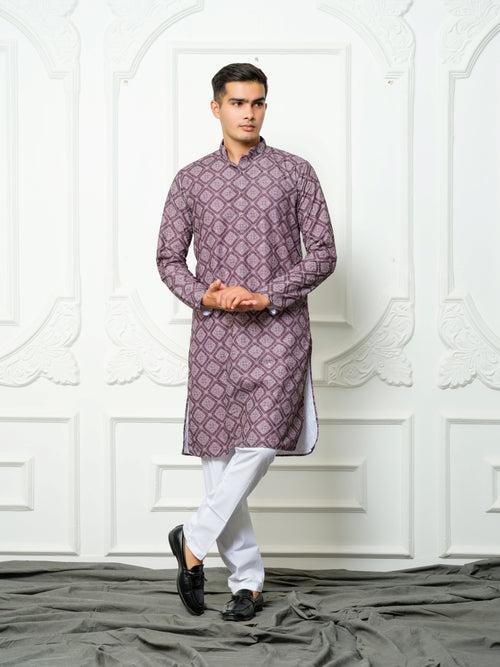 Saransh violet kurta