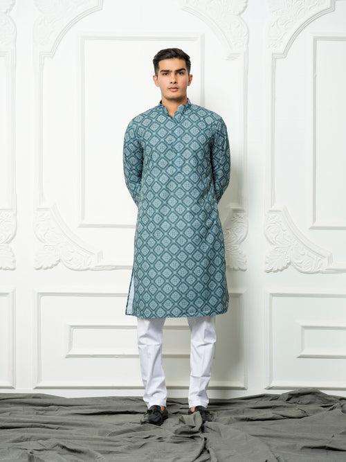 Kalp turquoise kurta