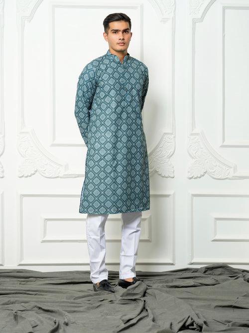 Kalp turquoise kurta