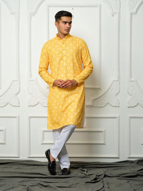 Aadarsh yellow kurta