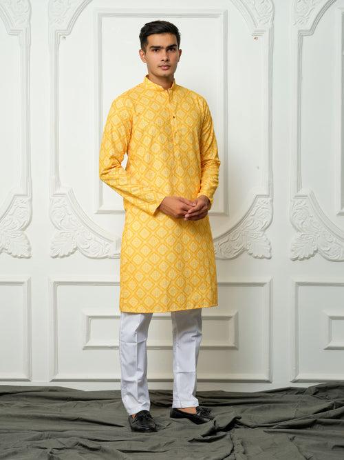 Aadarsh yellow kurta