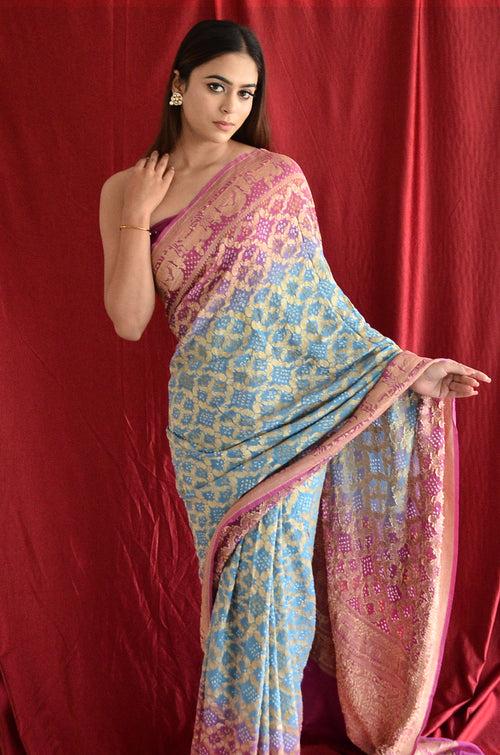 Meher bandhani saree