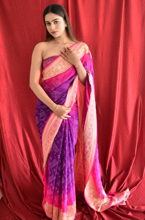 Devika bandhani saree