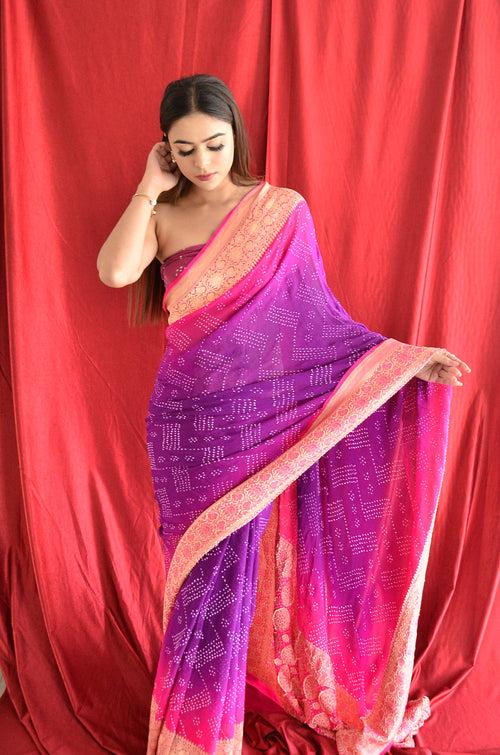 Devika bandhani saree