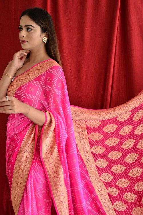 Aarohi bandhani saree