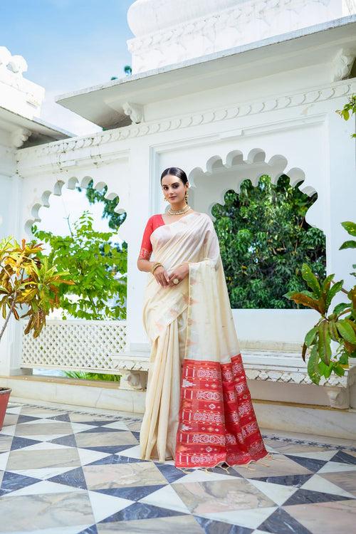 Isha white saree