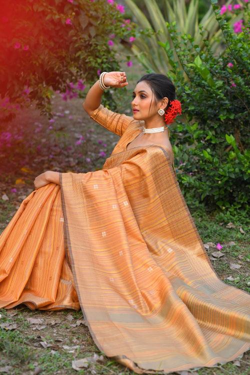 Divya orange saree