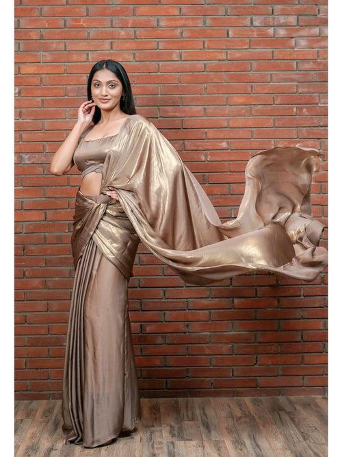 Azra Pre-draped Rust Saree