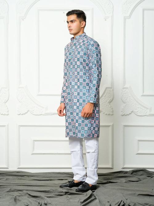 Neel turquoise kurta