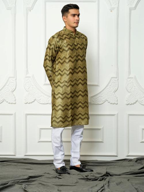 Pranav dark green kurta