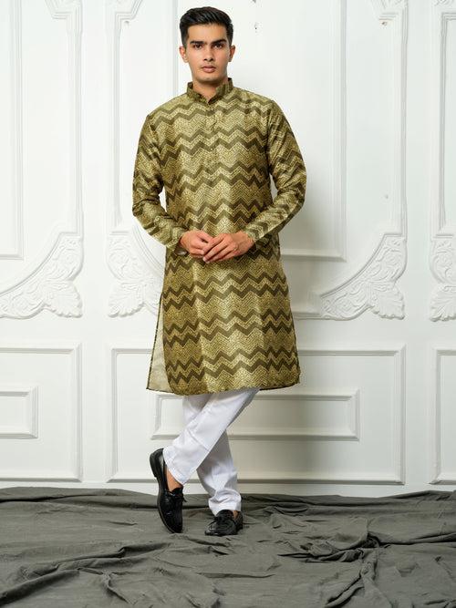 Pranav dark green kurta