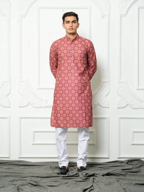 Samyak dark brown kurta