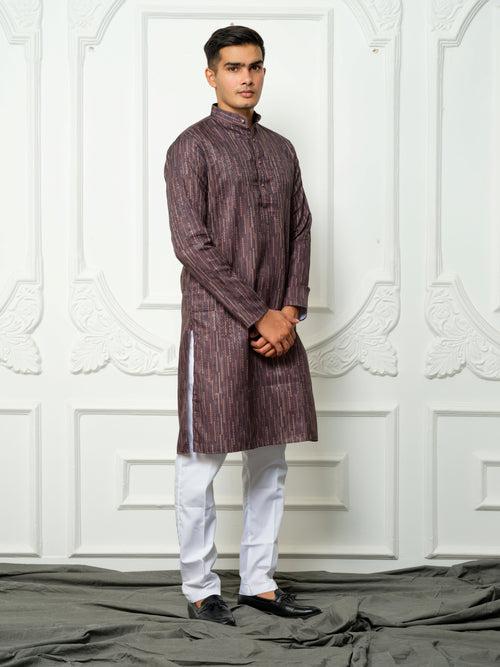 Vivaan dark brown kurta