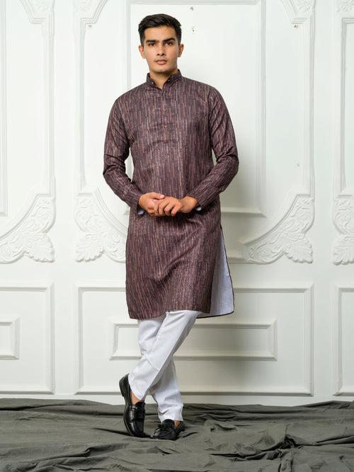 Vivaan dark brown kurta