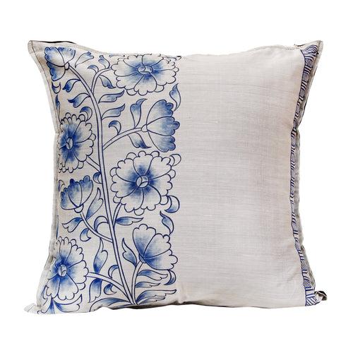 Handpainted Pottery Pattern Grey Cushion Cover