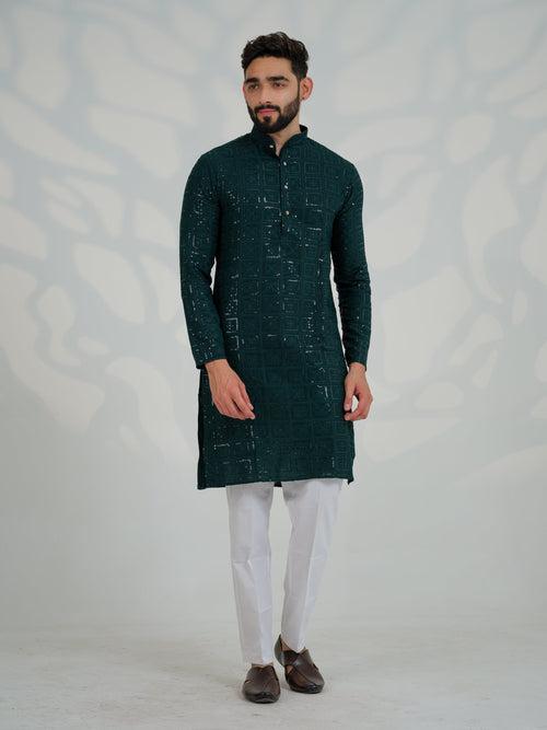 Zain Dark Green Kurta