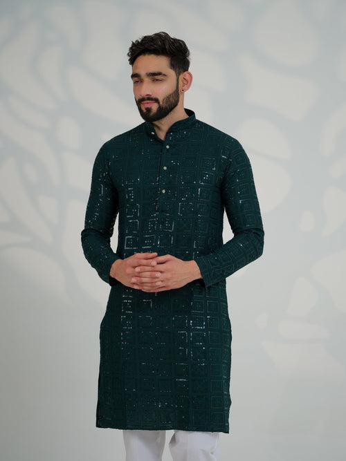 Zain Dark Green Kurta