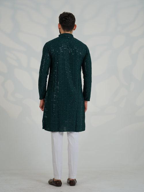 Zain Dark Green Kurta