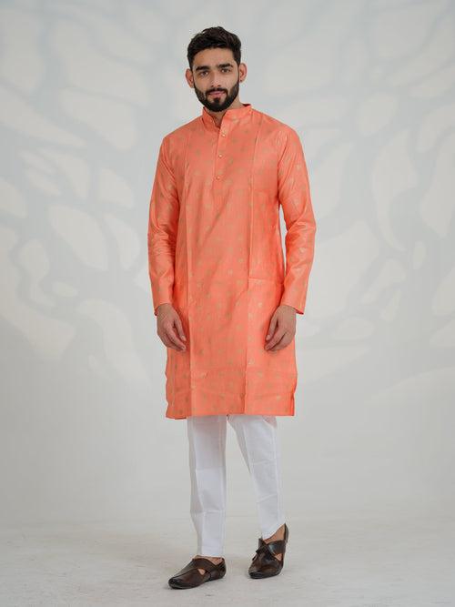 Oshi Orange Gold Kurta