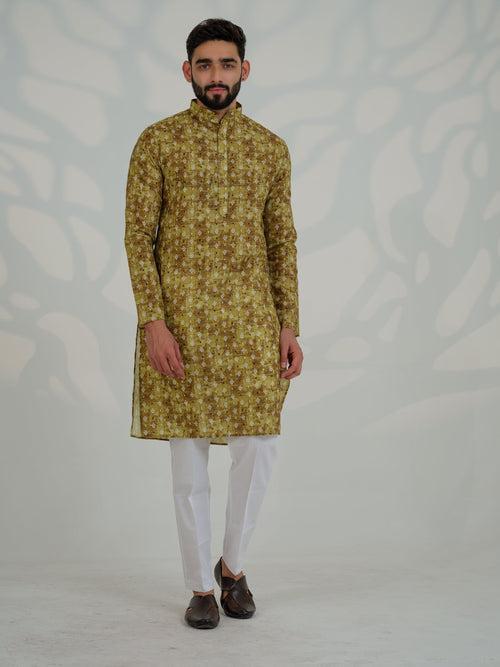 Textured Printed Kurta