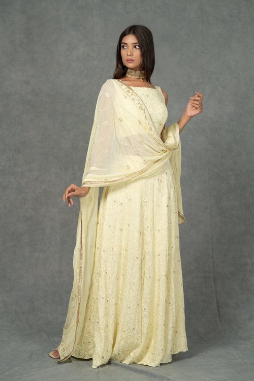 Light Yellow Chikankari Lehenga