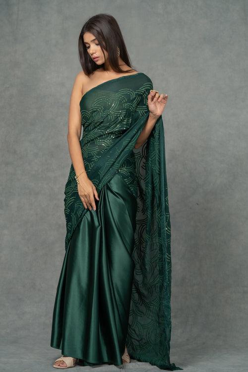 Nazara Half & Half Chinnon Saree