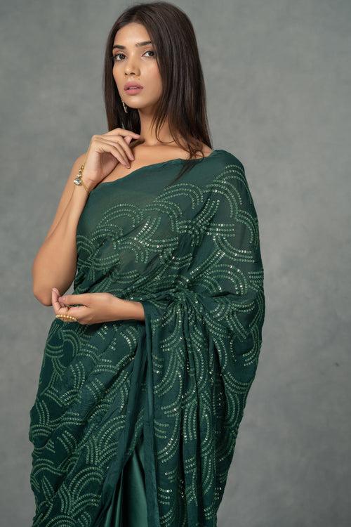 Nazara Half & Half Chinnon Saree