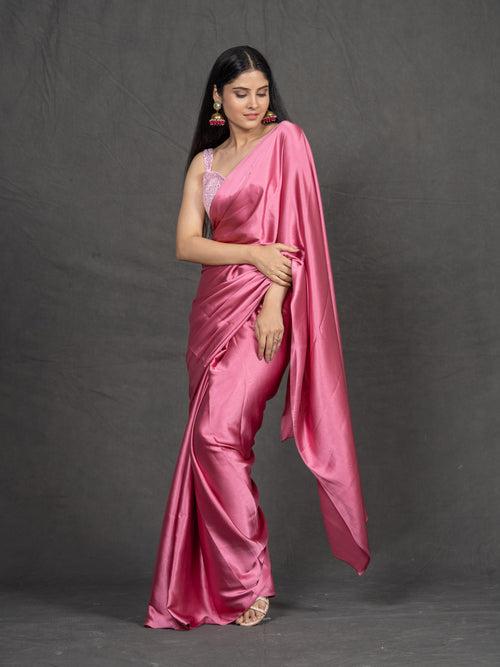 Rouge Satin Saree