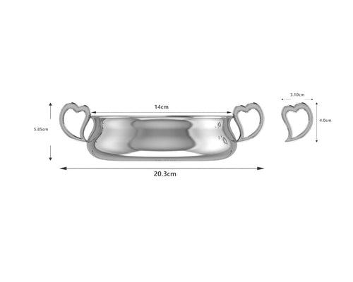 Silver Bowl for Baby and Child - Heart Feeding Porringer