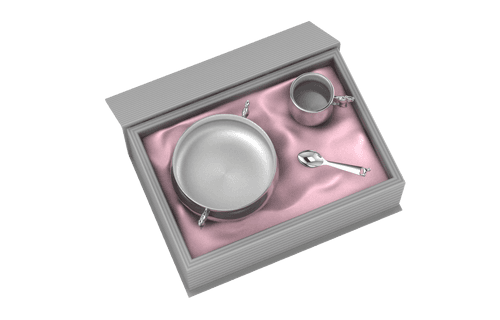 Silver Plated Gift Set for Baby - Hamper with Horse Bowl, Cup and Spoon