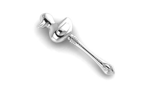 Silver Baby Rattle - Triangular