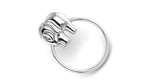 Silver Elephant Ring Baby Rattle