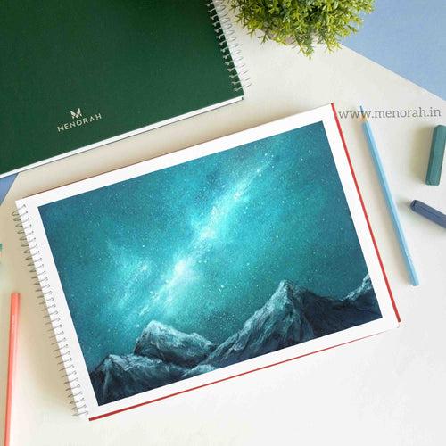 A4 - PREMIUM SKETCHBOOK - 115GSM - METAL SPIRAL BOUND - (LANDSCAPE)