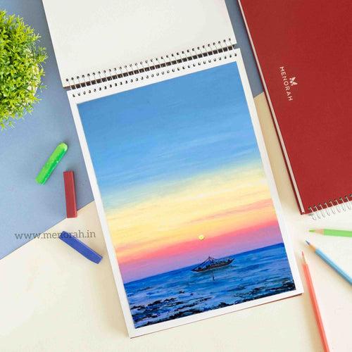 A4 - PREMIUM SKETCHBOOK - 115GSM - METAL SPIRAL BOUND - (LANDSCAPE)