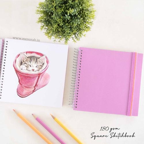 SQUARE - METAL SPIRAL SKETCHBOOK - 180GSM - (15 x 15)cm - MEDIUM