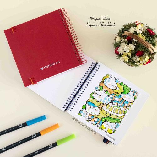 SQUARE - METAL SPIRAL SKETCHBOOK - 180GSM - (15 x 15)cm - MEDIUM