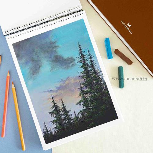 A4 - PREMIUM SKETCHBOOK - 115GSM - METAL SPIRAL BOUND - (LANDSCAPE)