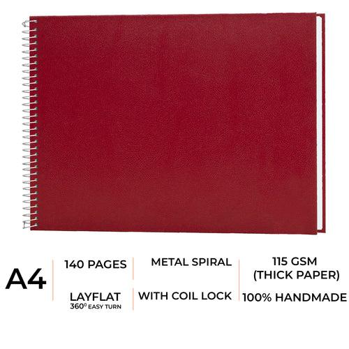 A4 - PREMIUM SKETCHBOOK - 115GSM - METAL SPIRAL BOUND - (LANDSCAPE)