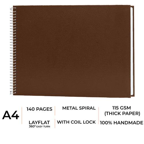 A4 - PREMIUM SKETCHBOOK - 115GSM - METAL SPIRAL BOUND - (LANDSCAPE)