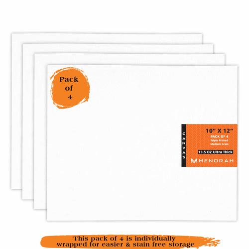 CANVAS PANELS - 13.5 OZ ( 420GSM ) - PACK OF 4 - (10.0 x 12.0 inch)