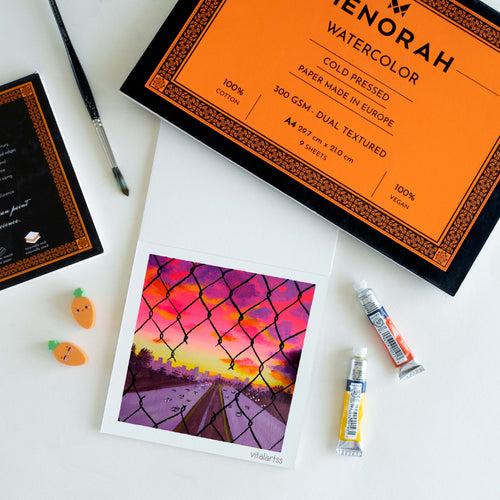 SQUARE - WATER COLOUR Papers, 300GSM 100% COTTON (15.0 x 15.0 cm)