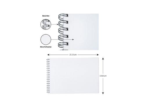 A5 - SKETCHBOOK FOR ARTIST - WIREO - 140GSM - Tropical Cascade