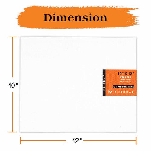 CANVAS PANELS - 13.5 OZ ( 420GSM ) - PACK OF 4 - (10.0 x 12.0 inch)