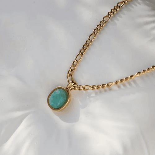 Jade Necklace- 18K Gold Plated