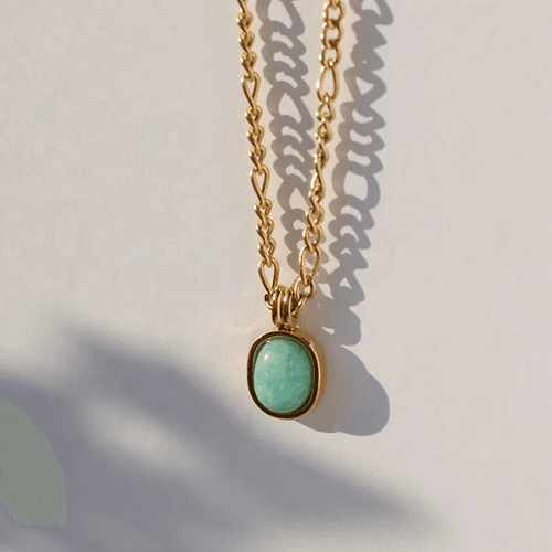 Jade Necklace- 18K Gold Plated