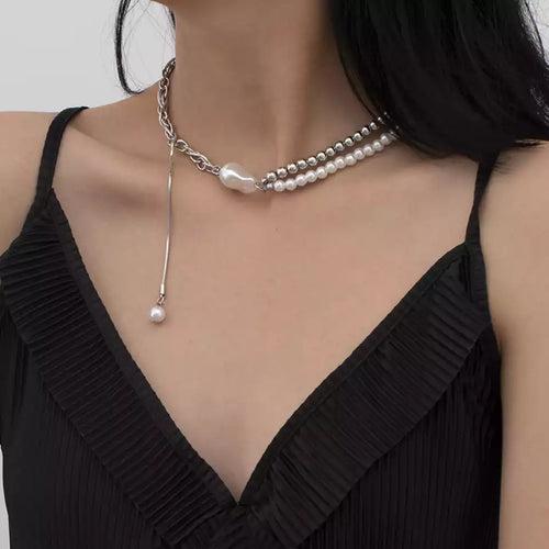 Goth Pearl Necklace