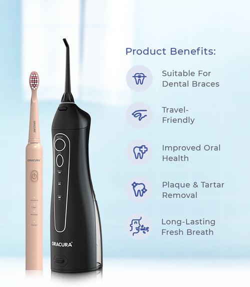 ORACURA® Daily PRO Combo OC150 Smart Water Flosser® Daily PRO & SB200 Sonic Lite Electric Rechargeable Toothbrush